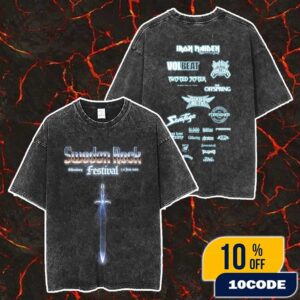 Sweden Rock Festival 2026 On June 3-6 At Norje Sweden With Line Up Backprint With Iron Maiden Headliner Merch Unisex Two Sided Washed T-Shirt