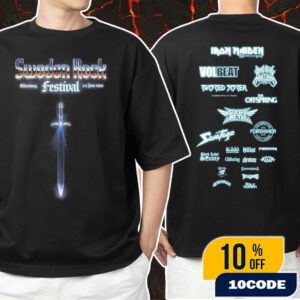 Sweden Rock Festival 2026 On June 3-6 At Norje Sweden With Line Up Backprint With Iron Maiden Headliner Unisex T-Shirt Merchandise