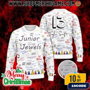 Taylor Swift Junior Jewels 13 Sweater Fearless Shirt Inspired Knit Pullover for Swifties