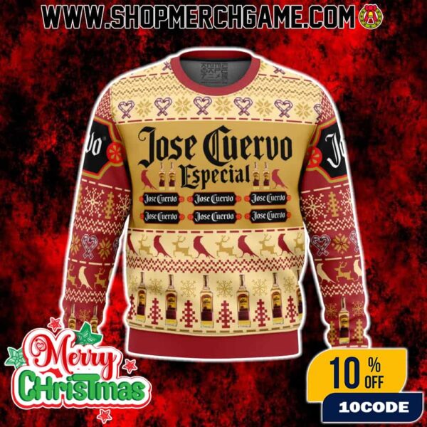 Tequila Lover Holiday Gift Jose Cuervo Knitted Sweater Christmas Party Ugly Jumper With Reindeer And Nordic Pattern Design