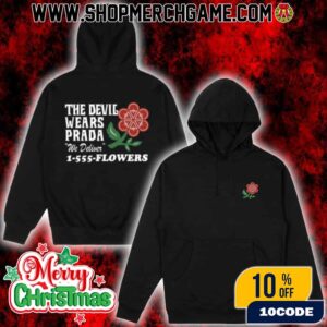 The Devil Wears Prada Florist Hoodie Official Flowers Album Merchandise Black Cotton Polyester Blend Unisex Hooded