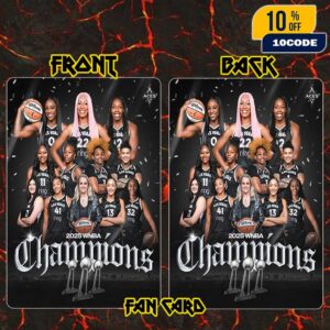 The Las Vegas Aces Are The 2025 WNBA Champions Poster Congratulations Third Title In Four YearsFan Card