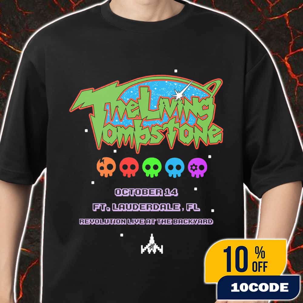 The Living Tombstone TLT World Tour 2025 On October 14 2025 Poster Artwork At Fort Lauderdale Florida Revolution Live At The Backyard Merch Unisex T-Shirt The Living Tombstone TLT World Tour 2025 On October 14 2025 Poster Artwork At Fort Lauderdale Florida Revolution Live At The Backyard Merch Unisex T-Shirt