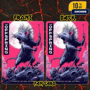 The Offspring Supercharged Worldwide In ’25 Tour Oslo Norway Event Tee On October 10 2025 At Unity Arena Artwork By Christopher Everhart Fan Card