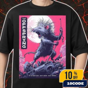 The Offspring Supercharged Worldwide In ’25 Tour Oslo Norway Event Tee On October 10 2025 At Unity Arena Artwork By Christopher Everhart Merch Unisex T-Shirt