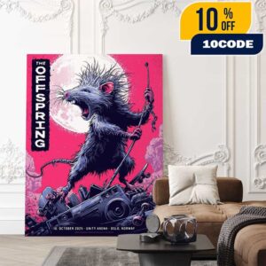 The Offspring Supercharged Worldwide In ’25 Tour Oslo Norway Event Tee On October 10 2025 At Unity Arena Artwork By Christopher Everhart Poster Canvas Home Decor