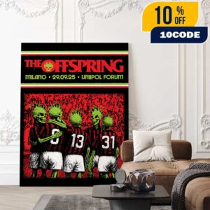 The Offspring Supercharged Worldwide In ’25 Tour Poster Event September 29 2025 At Milano Unipol Forum Artwork By C Everhart Poster Canvas Home Decor