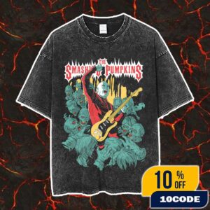 The Smashing Pumpkins New Halloween Merch 2025 Collection Zombie Artwork By Samuel Salomao Vintage Washed Unisex T-Shirt