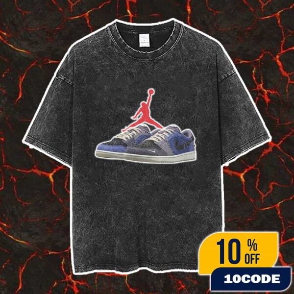 The Zion Williamson x Air Jordan 1 Low OG Voodoo Alternate October 29 2025 Sneaker Vintage Washed Unisex T-Shirt