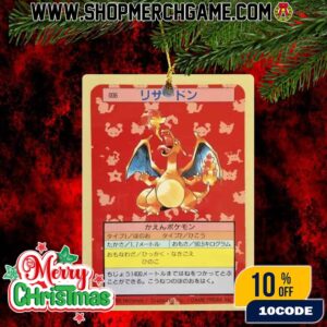 Topsun Charizard Japanese Pokemon Card Christmas Ornament Rare Vintage Collector Holiday Tree Decoration Gift