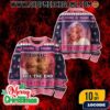 Ugly Christmas Sweater Hawk Tuah Meme Holiday Jumper Funny Red Knit Design