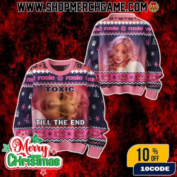 Toxic Till The End Rosie Rose Ugly Sweater Blackpink Kpop Holiday Knit Pullover Christmas Gift