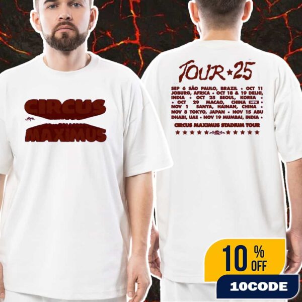 Travis Scott Circus Maximus Stadium Tour 2025 World Tour Back On Road With Asian And Africa Leg Utopia Tour Dates Unisex T-Shirt Merch