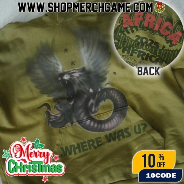 Travis Scott Circus Maximus World Tour 5th Leg South Africa Johannesburg Where Was U Eagle-Serpent Hybrid Artwork Event Tee On October 11 2025 At FNB Stadium Johannesburg Two Sides T-Shirt