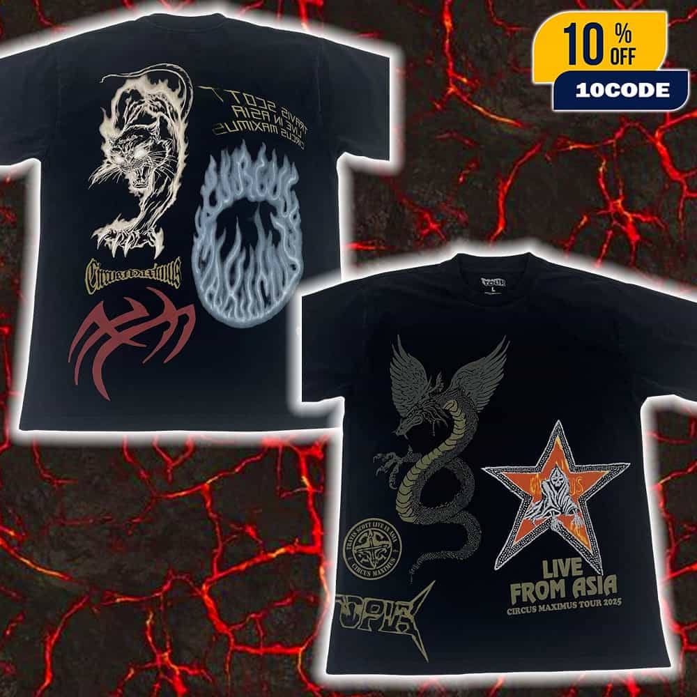 Travis Scott Live in Asia Circus Maximus 2025 New Merch On October 25 2025 At Goyang Stadium Seoul Event Tee Unisex Two Sides T-Shirt Travis Scott Live in Asia Circus Maximus 2025 New Merch On October 25 2025 At Goyang Stadium Seoul Event Tee Unisex Two Sides T-Shirt