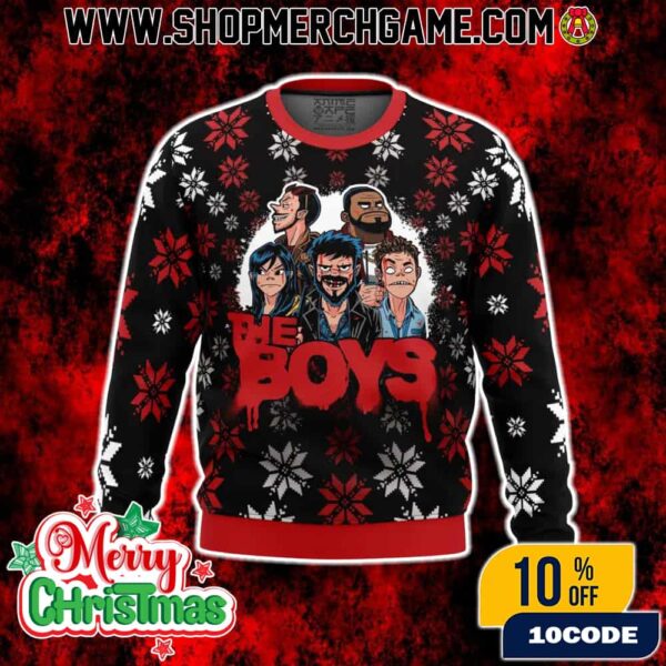 Ugly Sweater Christmas The Boys Gorillaz Style Amazon Series Knitted Pullover With Nordic Pattern Snowflakes Holiday Party Gift For TV Show Lovers