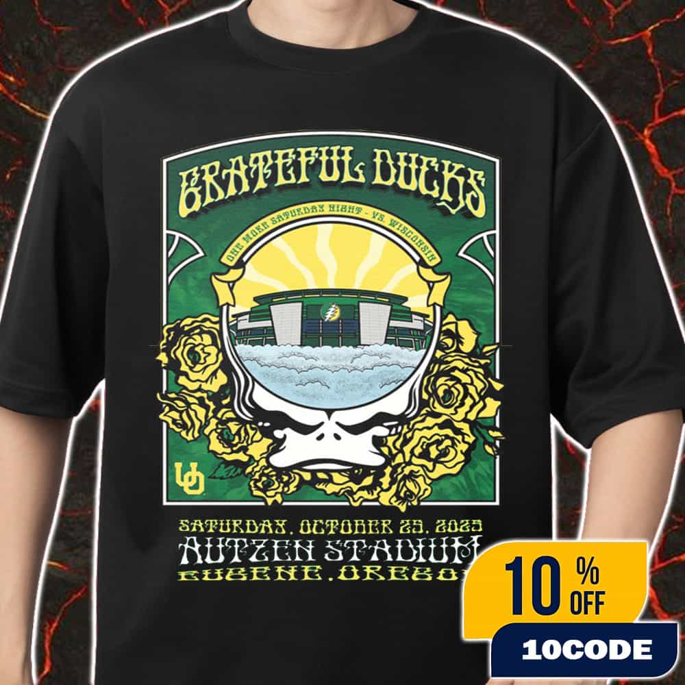 University Of Oregon Ducks x Grateful Dead On October 25 2025 Oregon Ducks vs Wisconsin Badgers Game At Autzen Stadium Poster Event Artwork Merch Unisex T-Shirt University Of Oregon Ducks x Grateful Dead On October 25 2025 Oregon Ducks vs Wisconsin Badgers Game At Autzen Stadium Poster Event Artwork Merch Unisex T-Shirt