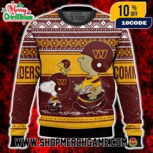 Washington Commanders Snoopy Charlie Brown Ugly Christmas Sweater Peanuts NFL Football Holiday Knit With Fair Isle Pattern Snowflakes Winter Festive Gift For Fans Washington Commanders Snoopy Charlie Brown Ugly Christmas Sweater Peanuts NFL Football Holiday Knit With Fair Isle Pattern Snowflakes Winter Festive Gift For Fans