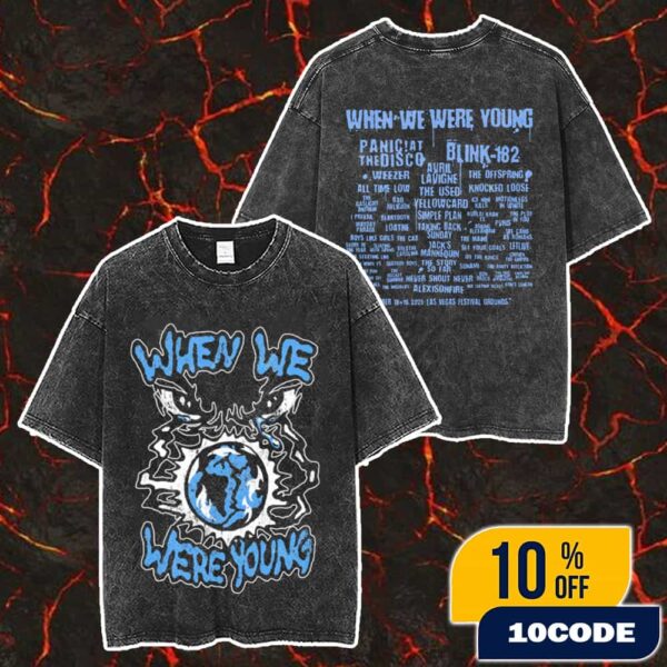 When We Were Young Festival On October 18-19 2025 At Las Vegas Festival Grounds Presented By 7-Eleven Overseer Lineup Merch Unisex Two Sided Washed T-Shirt