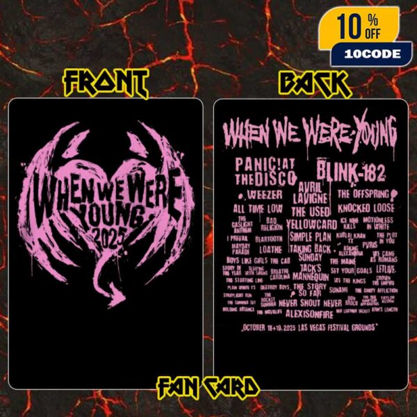 When We Were Young Festival On October 18-19 2025 At Las Vegas Festival Grounds Presented By 7-Eleven Winged Heart Lineup Fan Card