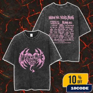When We Were Young Festival On October 18-19 2025 At Las Vegas Festival Grounds Presented By 7-Eleven Winged Heart Lineup Merch Unisex Two Sided Washed T-Shirt