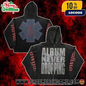 A$AP Rocky Album Never Dropping Zip Hoodie Black AWGE Camp Flog Gnaw 2025 Statement Distressed Graphic Sleeve Unisex Limited Edition Streetwear