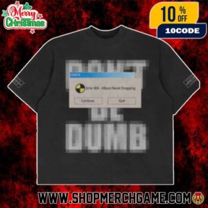 A$AP Rocky Error 404 Album Never Dropping Pixelated Graphic T-Shirt Black Camp Flog Gnaw 2025 Don’t Be Dumb Statement Unisex Limited Edition Streetwear