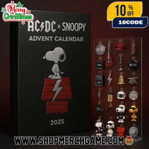 AC/DC x Snoopy 2025 Advent Calendar Ornament Limited Edition Rock Band Holiday Collectible Set