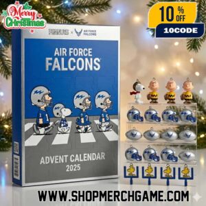 Air Force Falcons x Peanuts Christmas Advent Calendar 2025 Collectible Ornament Set NCAA Football Limited Edition Holiday Countdown Gift Box Snoopy Woodstock Charlie Brown Abbey Road Design