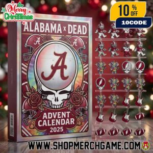 Alabama Crimson Tide x Grateful Dead 2025 Advent Calendar Ornament Limited Edition NCAA Football Christmas Collectible Unique Gift