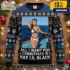 All I Want For Christmas Is Rae Lil Black Ugly Sweater Vixen Brand Helicopter Scene Lingerie Art Knitted Pattern Style Xmas Jumper Adult Star Merch Holiday Party Top