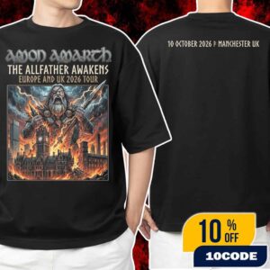 Amon Amarth The Allfather Awakens Europe And UK 2026 Tour On 10 October 2026 At Manchester UK Poster Artwork Unisex T-Shirt Merchandise