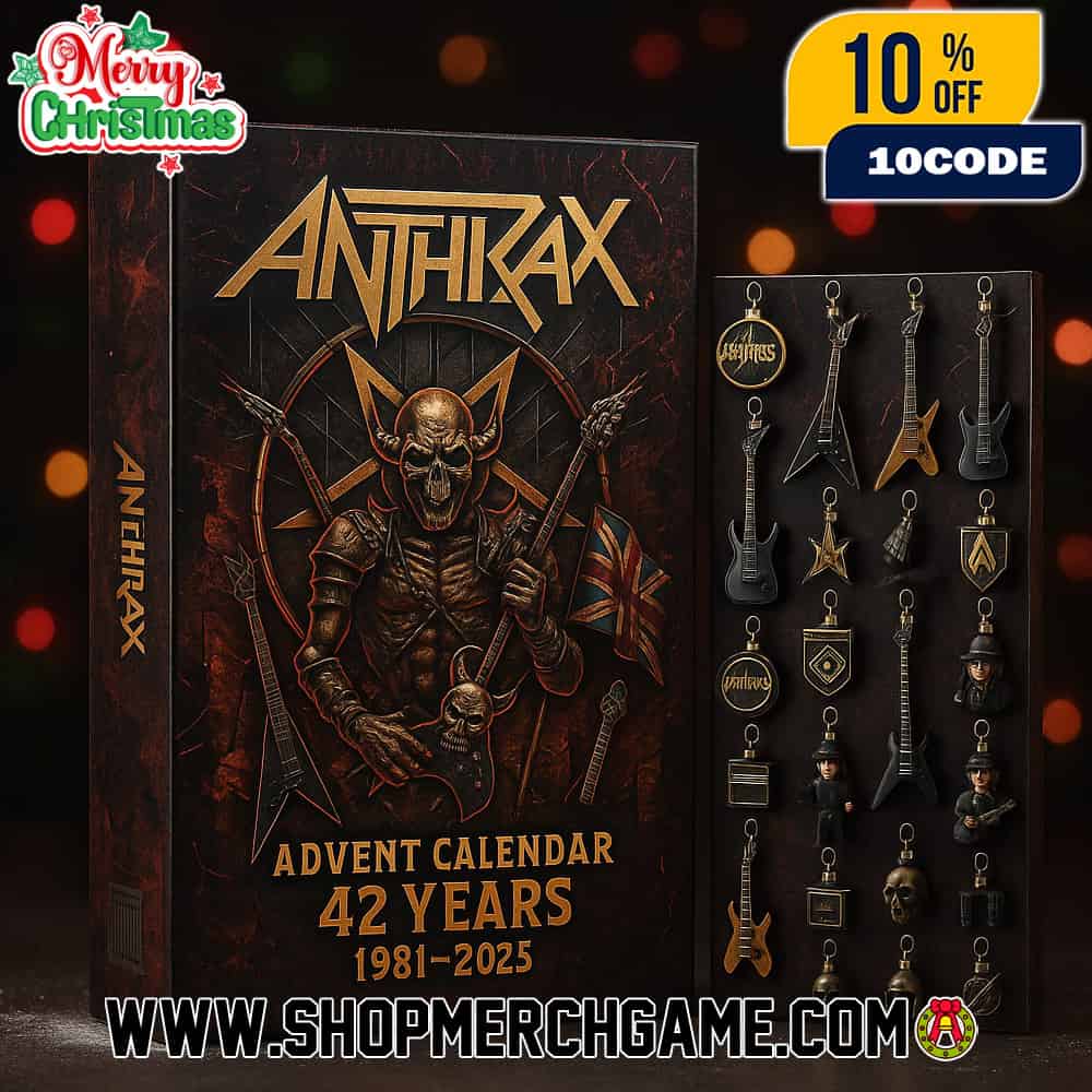 Anthrax Advent Calendar 42 Years 1981-2025 Ornament Set With Skeleton Warrior Mascot Guitar UK Flag Skull Band Member Figurines Holiday Countdown Gift Thrash Metal Collectible Anthrax Advent Calendar 42 Years 1981-2025 Ornament Set With Skeleton Warrior Mascot Guitar UK Flag Skull Band Member Figurines Holiday Countdown Gift Thrash Metal Collectible