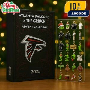 Atlanta Falcons x Grinch Christmas Ornament Advent Calendar 2025 24 Days Holiday Countdown NFL Collectible Decorations Limited Edition Gift Set