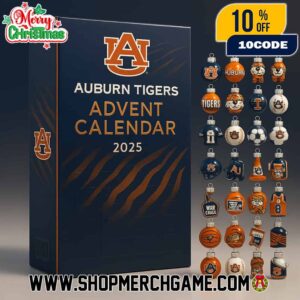 Auburn Tigers 2025 Advent Calendar 24 Day Holiday Countdown Collectible NCAA Football Ornament Set Gift University