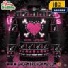 Avril Lavigne Girlfriend Pink Skull Heart Ugly Christmas Sweater Rock Guitar Knitted Holiday Merch Limited Edition