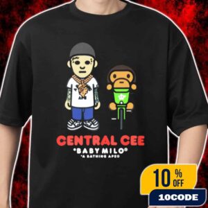 BAPE x Spotify x SYNA x Central Cee Baby Milo Black Graphic Limited Edition 2025 Collaboration Hip-Hop Streetwear Character Tee Music Culture Drop Merch Unisex T-Shirt