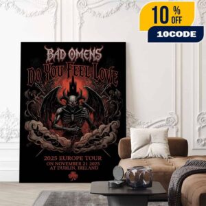Bad Omens Do You Feel Love 2025 Europe Tour On November 21 2025 At Dublin Ireland 3Arena Concert Poster Demonic Winged Skeleton Gothic Design Poster Canvas Home Decor