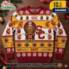 USC Trojans x Grinch NCAA Football Ugly Christmas Sweater Cardinal Red Gold Knit Pullover With Helmet USC Logo Snowflakes Fair Isle Pattern College Sports Holiday Winter Jumper