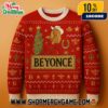 Beyonce Red Cowboy Christmas Ugly Sweater With Horseshoe Western Holiday Knit Pullover