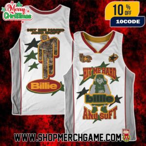 Billie Eilish Camo Blohsh Basketball Jersey Hit Me Hard And Soft Tour Limited Edition Unisex Streetwear Sports Top Shirt