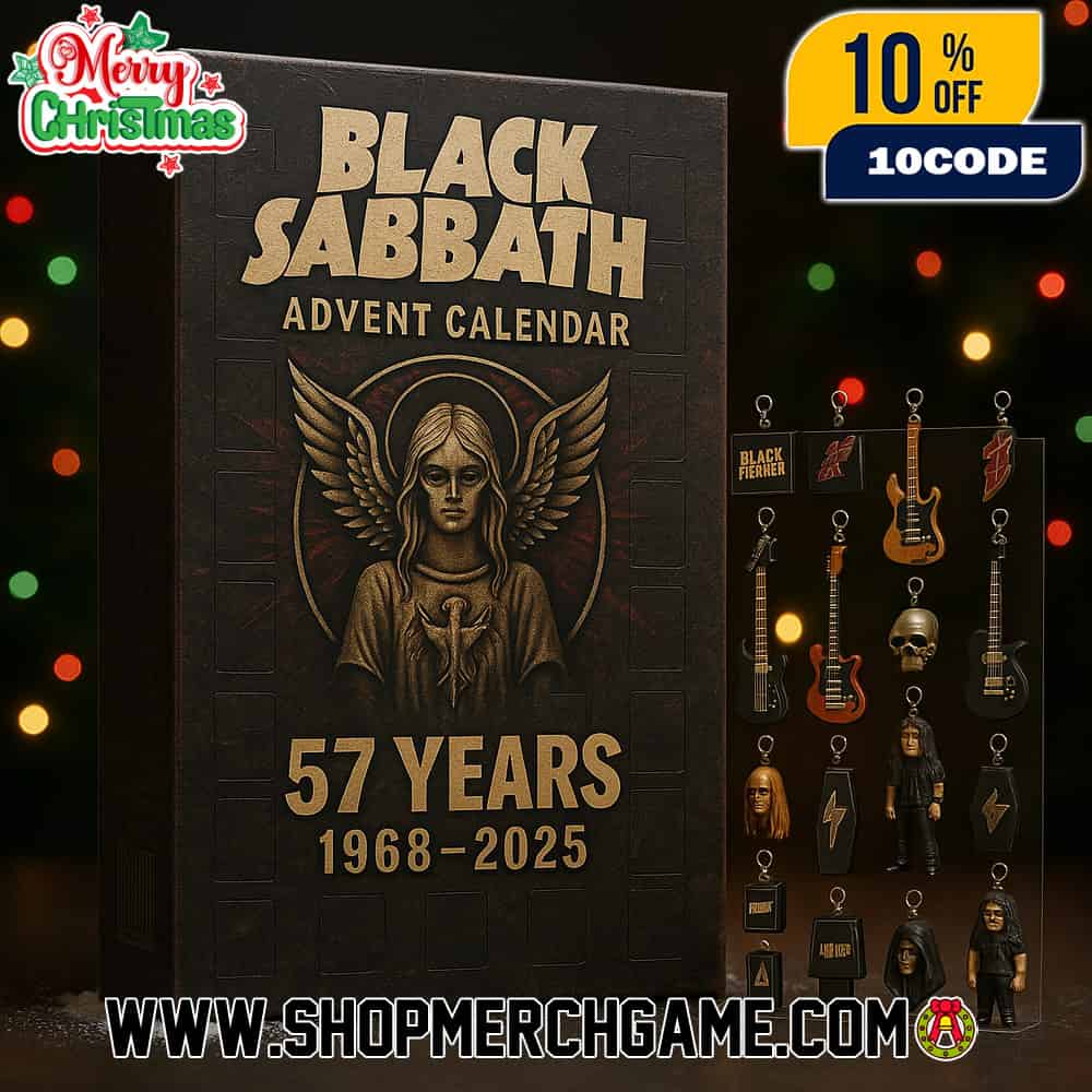 Black Sabbath Advent Calendar 57 Years 1968-2025 Ornament Set With Winged Angel Cross Guitar Skull Lightning Bolt Band Member Figurines Holiday Countdown Gift Heavy Metal Collectible Black Sabbath Advent Calendar 57 Years 1968-2025 Ornament Set With Winged Angel Cross Guitar Skull Lightning Bolt Band Member Figurines Holiday Countdown Gift Heavy Metal Collectible