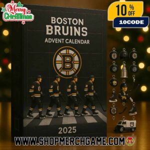 Boston Bruins Advent Calendar 2025 Ornament 100 Years of Black Gold NHL Hockey Countdown 24 Days Christmas Holiday Gift Collectible For Fans Centennial