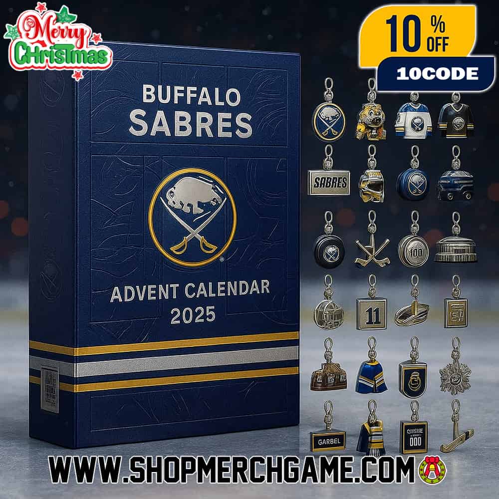 Buffalo Sabres 55th Anniversary 2025 Advent Calendar 24 Days Christmas Countdown Ornament Charm Collection NHL Hockey Blue And Gold Holiday Collectible Gift Set Buffalo Sabres 55th Anniversary 2025 Advent Calendar 24 Days Christmas Countdown Ornament Charm Collection NHL Hockey Blue And Gold Holiday Collectible Gift Set
