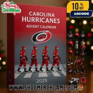 Carolina Hurricanes Advent Calendar 2025 Ornament 53rd Anniversary NHL Hockey Countdown 24 Days Christmas Holiday Gift Collectible For Fans Warning Flag Memorabilia