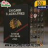 Chicago Blackhawks 99th Anniversary 2025 Advent Calendar 24 Days Christmas Countdown Ornament Charm Collection NHL Hockey Red Black And White Holiday Collectible Gift Set
