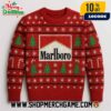 Gingerbread Man Holiday Knit Sweater Marlboro Logo Red Fair Isle Pattern Festive Ugly Christmas Pullover Gingerbread Man Holiday Knit Sweater Marlboro Logo Red Fair Isle Pattern Festive Ugly Christmas Pullover