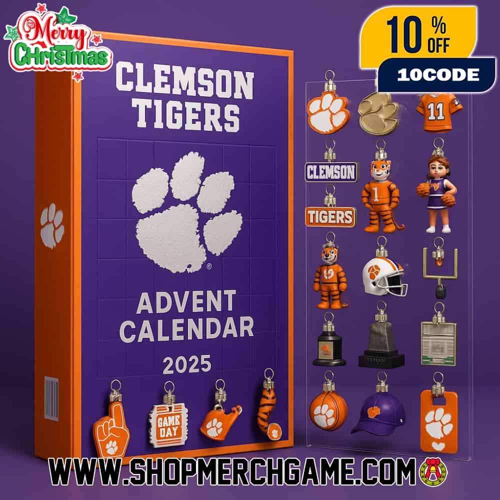 Clemson Tigers 2025 Advent Calendar 24 Day Holiday Countdown Collectible NCAA Football Ornament Set Gift University Clemson Tigers 2025 Advent Calendar 24 Day Holiday Countdown Collectible NCAA Football Ornament Set Gift University