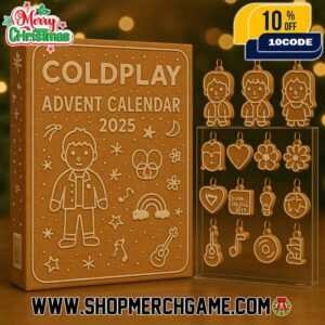 Coldplay Advent Calendar 2025 Ornament Set 24 Day Holiday Countdown With Gingerbread Band Members A Sky Full Of Stars Yellow Fix You Rainbow Collectible