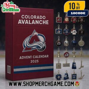Colorado Avalanche NHL Advent Calendar 2025 Ornament Set 24 Collectible Mini Figures Hockey Team Logo Jersey Helmet Stick Puck Christmas Holiday Countdown Gift For Avs Fans